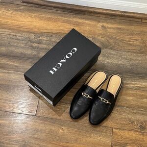 Coach Siena leather slide black